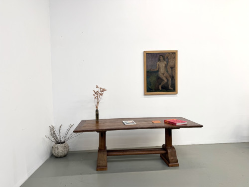 Table brutaliste en bois de palmier, vue 23