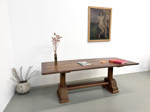 Table brutaliste en bois de palmier, vue 24