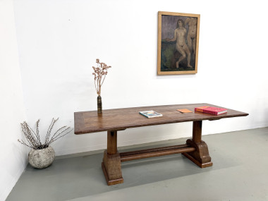 Table brutaliste en bois de palmier, vue 24
