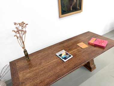 Table brutaliste en bois de palmier, vue 26