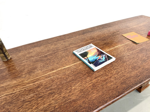 Table brutaliste en bois de palmier, vue 27