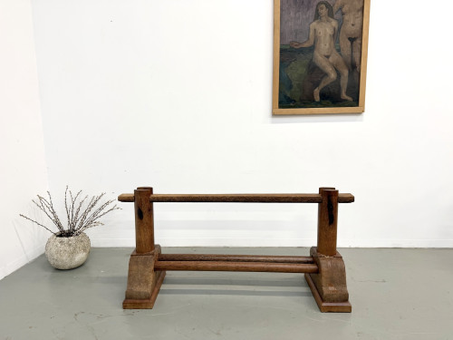 Table brutaliste en bois de palmier, vue 31