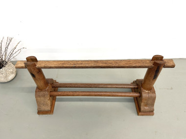 Table brutaliste en bois de palmier, vue 32