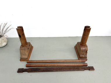 Table brutaliste en bois de palmier, vue 33