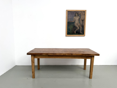 Table en chêne massif – années 50, vue 2