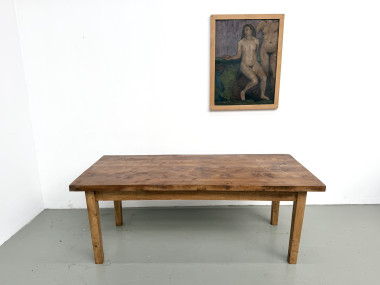 Table en chêne massif – années 50, vue 4
