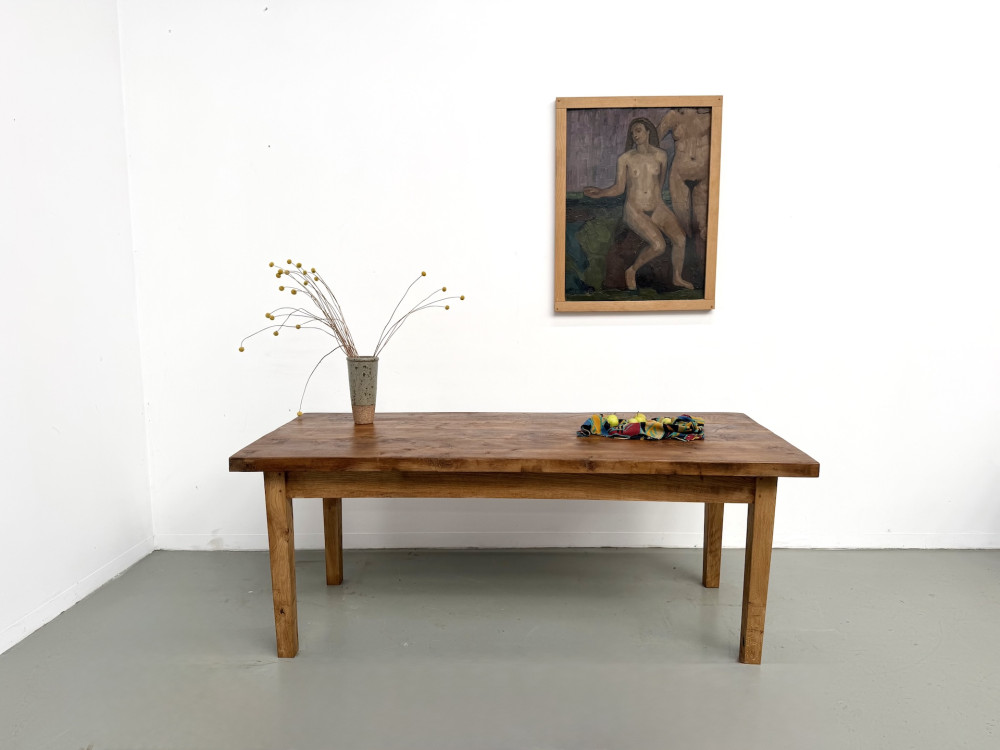 Table en chêne massif – années 50, vue 1