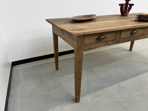 Table de ferme en pin, années 50 à 8 tiroirs, vue 17