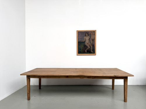 Très grande table de ferme en chêne massif, années 1950 – L300 cm, vue 2