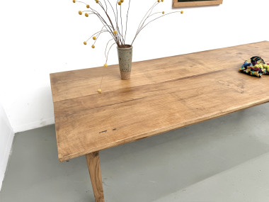 Très grande table de ferme en chêne massif, années 1950 – L300 cm, vue 10