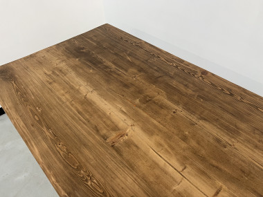 Table de ferme en pin, années 50 à 8 tiroirs, vue 18