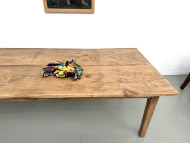 Très grande table de ferme en chêne massif, années 1950 – L300 cm, vue 11