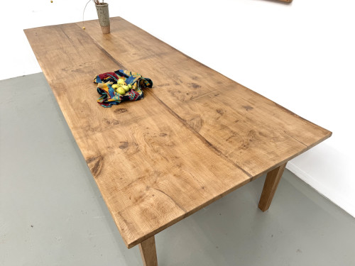 Très grande table de ferme en chêne massif, années 1950 – L300 cm, vue 12