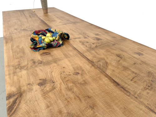 Très grande table de ferme en chêne massif, années 1950 – L300 cm, vue 13