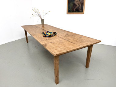 Très grande table de ferme en chêne massif, années 1950 – L300 cm, vue 23