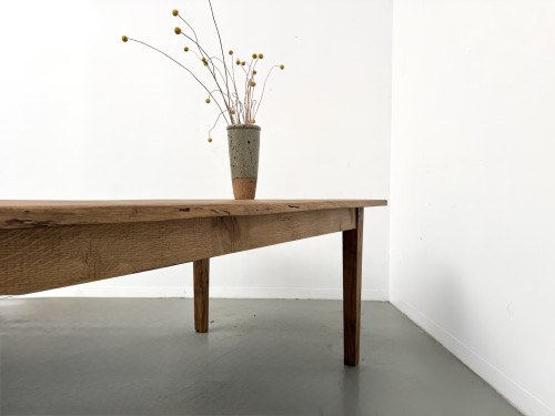 Très grande table de ferme en chêne massif, années 1950 – L300 cm, vue 26