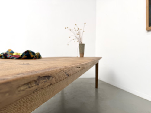 Très grande table de ferme en chêne massif, années 1950 – L300 cm, vue 28
