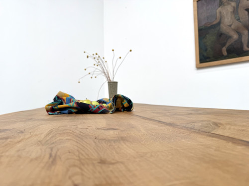 Très grande table de ferme en chêne massif, années 1950 – L300 cm, vue 30