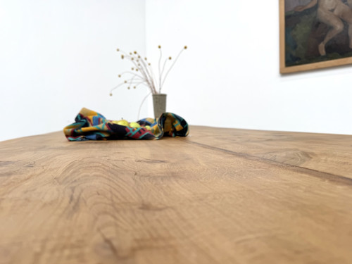 Très grande table de ferme en chêne massif, années 1950 – L300 cm, vue 31