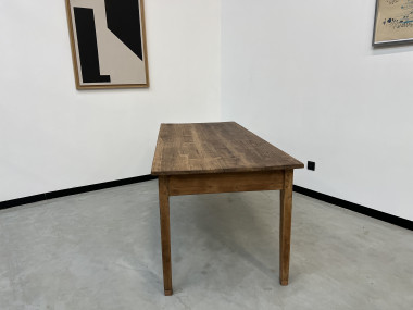 Table de ferme en pin, années 50 à 8 tiroirs, vue 25