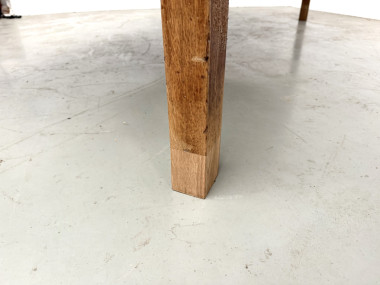 Grande table de ferme brutaliste en chêne massif des années 50, vue 26