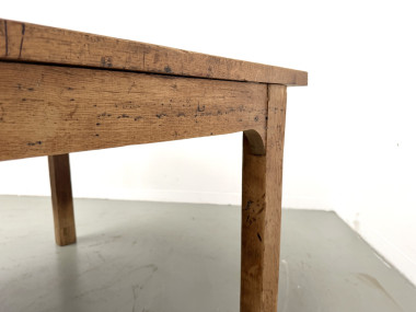 Grande table de ferme brutaliste en chêne massif des années 50, vue 29