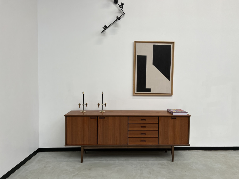 Enfilade scandinave en teck des années 60, vue 1