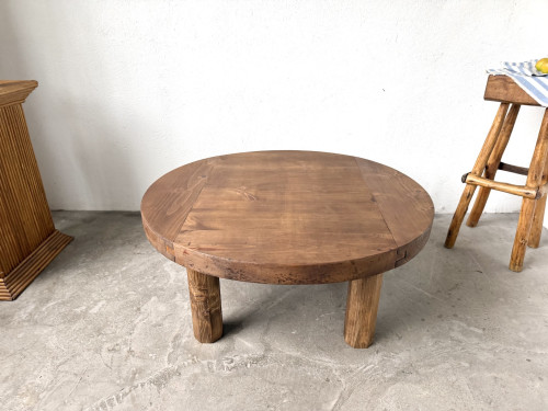 Table basse ronde brutaliste années 50, vue 5