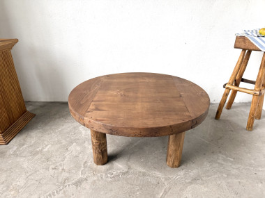 Table basse ronde brutaliste années 50, vue 5