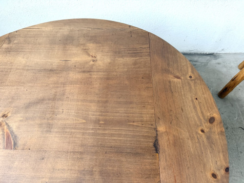 Table basse ronde brutaliste années 50, vue 10