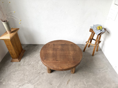Table basse ronde brutaliste années 50, vue 18