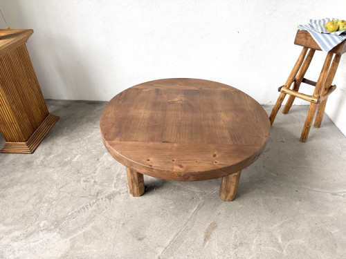Table basse ronde brutaliste années 50, vue 19