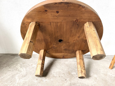 Table basse ronde brutaliste années 50, vue 20