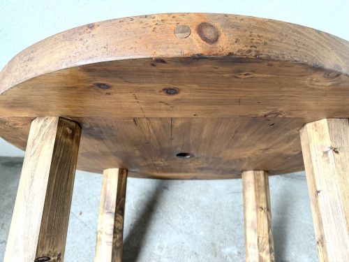 Table basse ronde brutaliste années 50, vue 21
