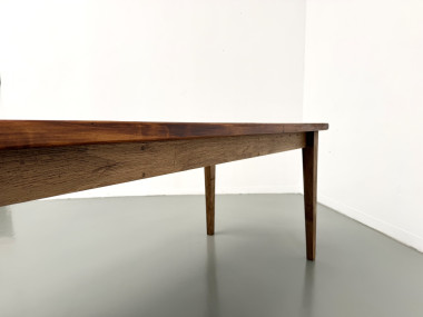 Table de repas en chêne aux pieds fuseaux, années 70, L200 cm, vue 24