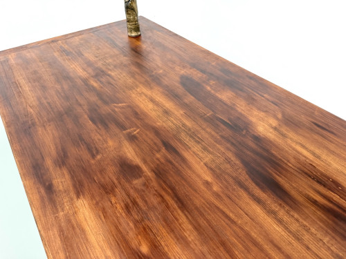 Table de repas en chêne aux pieds fuseaux, années 70, L200 cm, vue 11