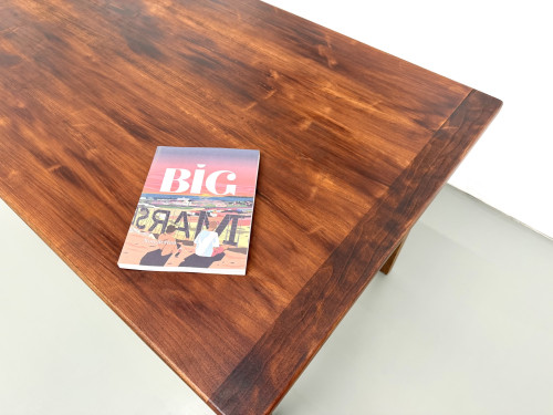 Table de repas en chêne aux pieds fuseaux, années 70, L200 cm, vue 9