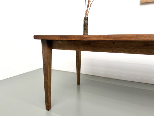 Table de repas en chêne aux pieds fuseaux, années 70, L200 cm, vue 13