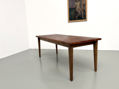 Table de repas en chêne aux pieds fuseaux, années 70, L200 cm, vue 22