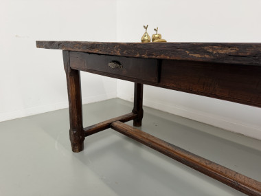Ceinture à tiroir et entretoise en H de la table de ferme