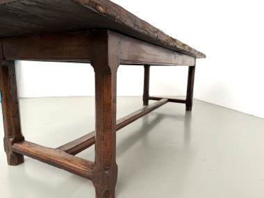 Piétement en chêne patine d'origine de la table de ferme