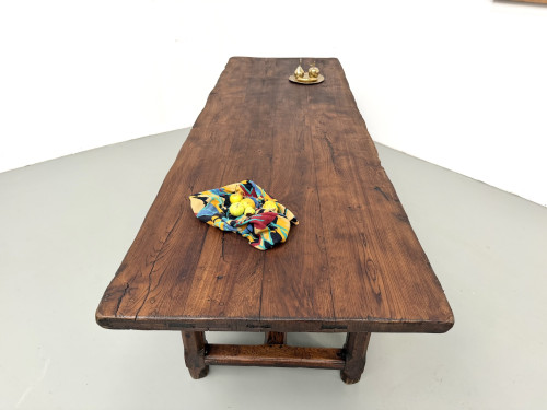 Table de ferme de 270 cm en chêne vue plongeante