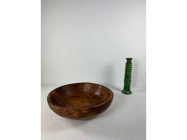 Grand plat en racine de thuya, Maroc, années 80, Ø70 cm, Maison Lecan