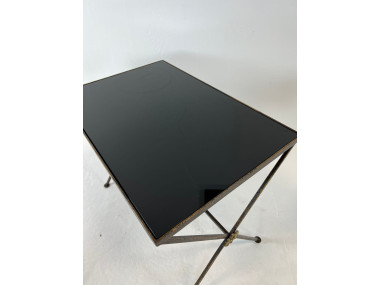 Plateau en verre noir vu de dessus
