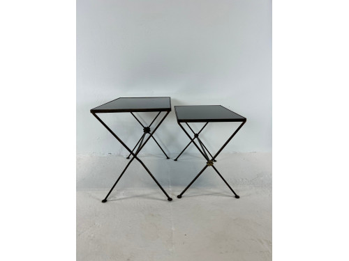 Duo de tables gigognes années 50, vue de face