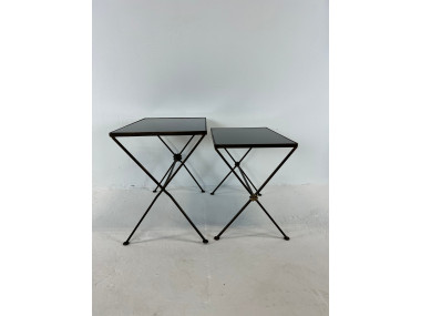 Duo de tables gigognes années 50, vue de face