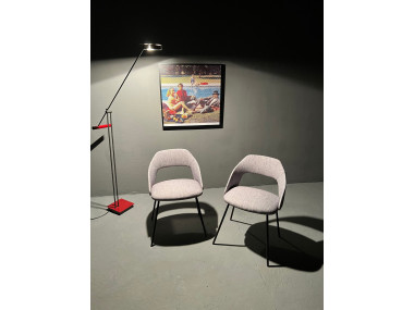 Paire de chaises tonneau des années 50, esprit Pierre Guariche