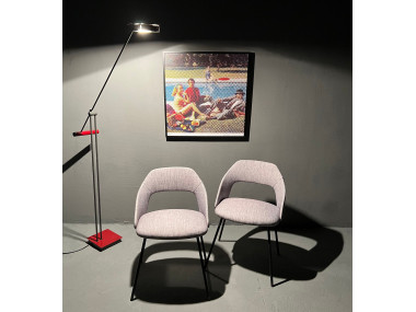 Paire de chaises tonneau des années 50, esprit Pierre Guariche