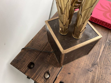Lampe palmier en laiton à 4 têtes, dans le goût de Maison Jansen