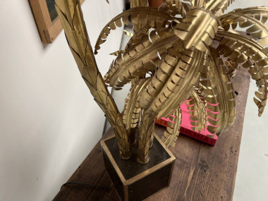 Lampe palmier en laiton à 4 têtes, dans le goût de Maison Jansen